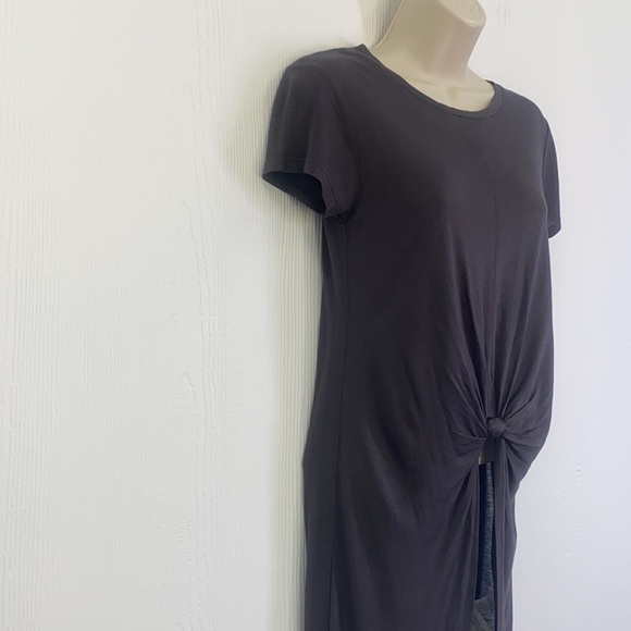 Zara - NWT Knotted High And Low Short Sleeve Dark Gray Shirt  Size Small - Picture 6 of 13